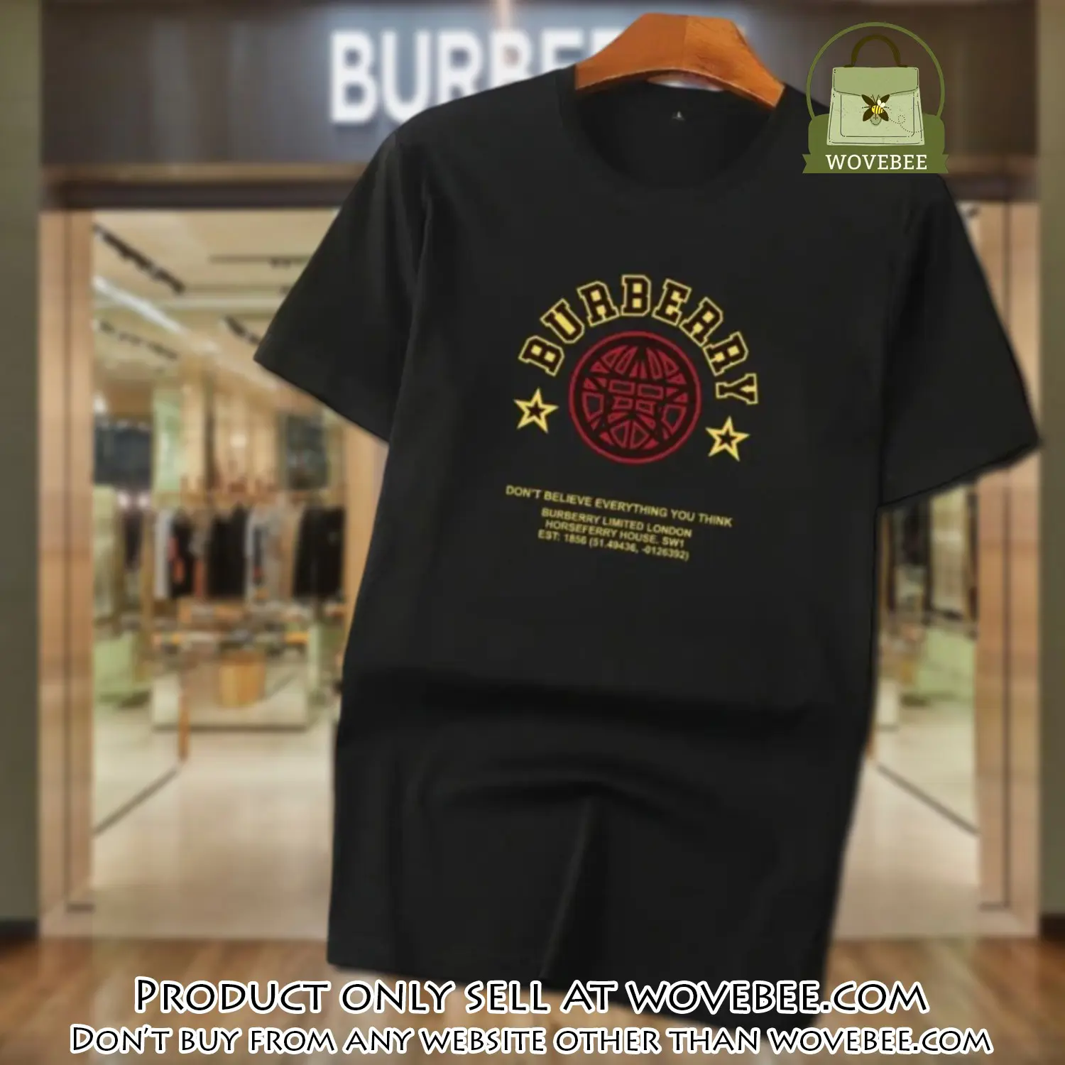 Burberry new black luxury brand unisex tshirt outfit for men women wvb0241823